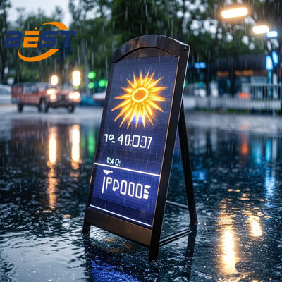品質  P2.5 Pixel Portable LED Signage All-Weather Metal Frame 4500Nits Brightness 10H Battery Life 工場