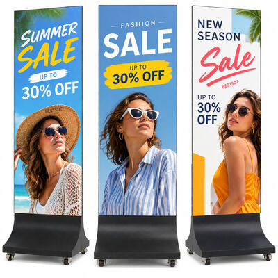 品質  Outdoor LED Poster Display 640x1600mm P2.5 4500nits IP65 Weatherproof Advertising Screen 工場
