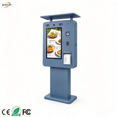 品質  55 Inch Outdoor Digital Ordering Kiosk IP65 Waterproof 3000 Nits Touch Screen Self Service Terminal for Drive Thru QSR 工場