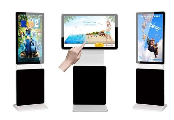 4K ビデオ プレーヤーと 350 Cd/m² の輝度 LCD 広告ディスプレイを備えた縦型サイネージ ディスプレイ キオスク