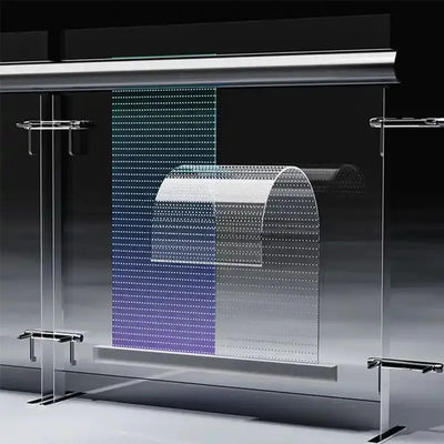柔軟なLEDフィルムスクリーン 折りたたむ透明ディスプレイ IP65 防水 展示/広告板/小売用ビジュアルソリューション