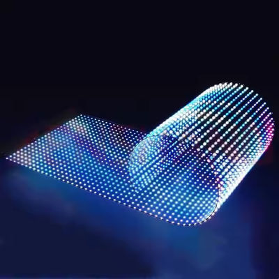 16 9 アスペクト比 超薄3.9mm透明LEDフィルムスクリーン グラスカーテン壁の設置