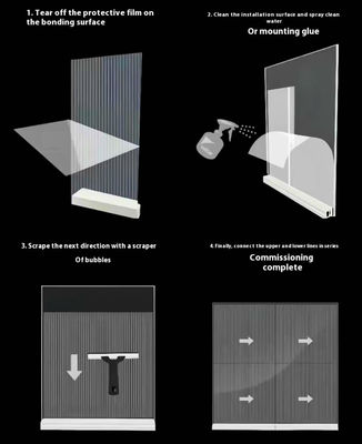 調整可能なガラスカーテンウォール LEDディスプレイフィルム 3840Hz リフレッシュレート エネルギー節約 高明るさ 5000nits ビデオウォール