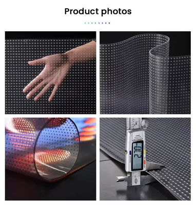 スリーク LED 透明フィルムスクリーン 高透明度 85% 5000ニット 明るさ 超薄さ 3.9mm デザイン サイズ調整可能