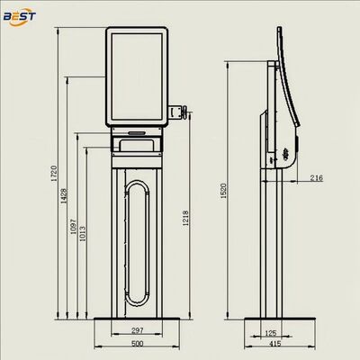 10 点静電容量式タッチおよび 1920*1080 解像度を備えた床置き型セルフサービス注文キオスク