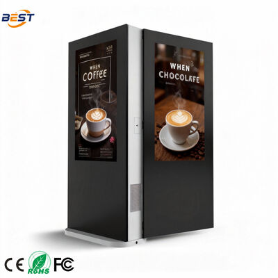 16:9のアスペクト比3840×2160の解像度と5万時間の寿命を持つ屋外液晶デジタルサイネージ