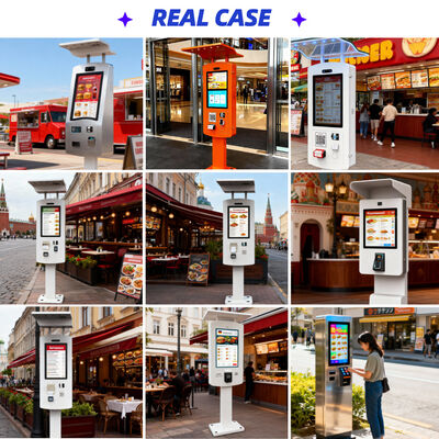 IP65防水屋外タッチスクリーンキオスク、21.5インチHDディスプレイ、10点静電容量式タッチ搭載、セルフオーダー用