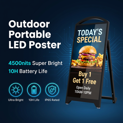 P2.5 屋外 LED モバイル ディスプレイ |高輝度 4500nit 電池式サイン