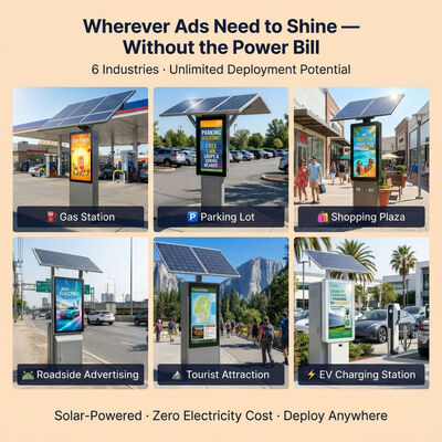 太陽光発電 LED 広告ディスプレイ | 1500-2000nit 太陽光で読み取り可能