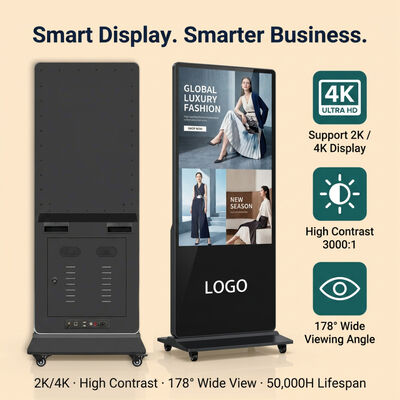 Android OS 500 Cd/m² の明るさを備えた 55 インチ屋内 LCD デジタル サイネージ タッチスクリーン トーテム キオスク