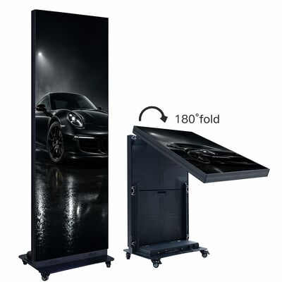 P2.5 ポータブル折りたたむLEDポスターディスプレイ 高明るさ 640x1920mm アルミ合金スタンド