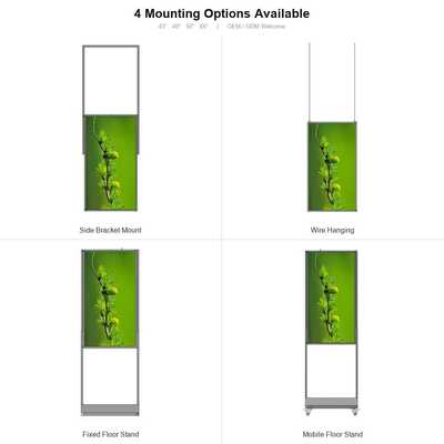 55 Inch Dual Sided High Brightness 3000 Nits Semi Outdoor Showcase Digital Signage Display Screen for Retail Shop