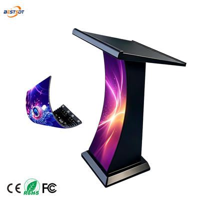 高輝度 450-650nit GOB 湾曲 LED 演台ディスプレイ 3840Hz 12-16Bit グレースケール ワイヤレス スマート コントロール