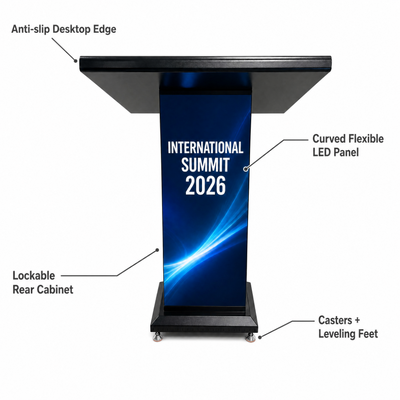 GOB 完全保護 LED 表彰台スクリーン湾曲した柔軟なパネルプラグプレイワイヤレス非同期 Novastar 会議