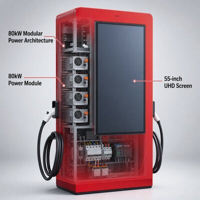 80kW DC急速充電ステーション CCS1 CCS2 屋外液晶広告ディスプレイ OCPP 1.6J 150-1000V