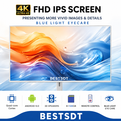 32インチ アンドロイド 13 バッテリー対応 スマート スクリーン タッチ デジタル シグネージ 4K IPS 8GB 128GB