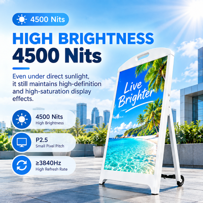 4500nits 高明度の屋外LEDポスターディスプレイ IP65 太陽光で読み取れるデジタルサイン