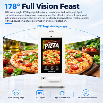 Outdoor LCD Self-Service Ordering Kiosk Automatic Brightness 178 Degree IPS Touch Screen