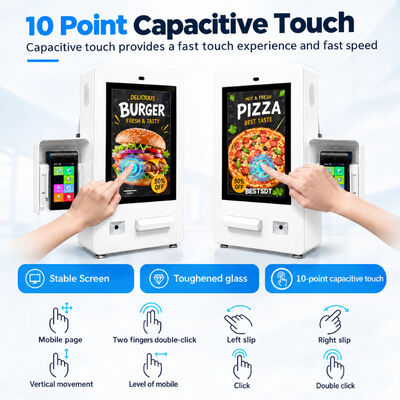 Outdoor Self-Service Ordering Kiosk 10-Point Capacitive Touch Screen Anti-Explosion Glass