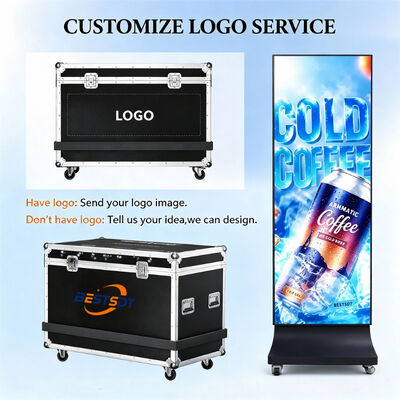 Rental LED Poster Display Foldable 640x1920mm P1.86 GOB Flight Case Stage Advertising Screen