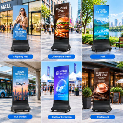 Rental LED Poster Display Foldable 640x1920mm P1.86 GOB Flight Case Stage Advertising Screen