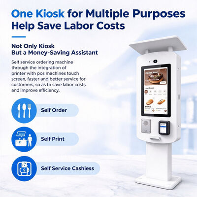 43 Inch IP65 Outdoor Self Ordering Kiosk Floor Standing 2500 Nits Touch Screen Terminal for Drive Thru Restaurant